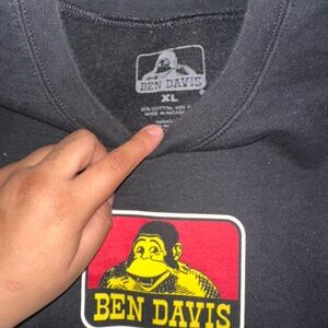 Ben Davis Black Sweatshirt with Yellow and Red Graphic